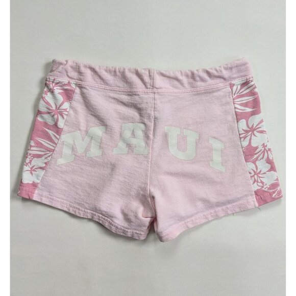 Y2K Kowah Hawaiian Shorts Size Small Pink Floral Medium Rise - Picture 2 of 8